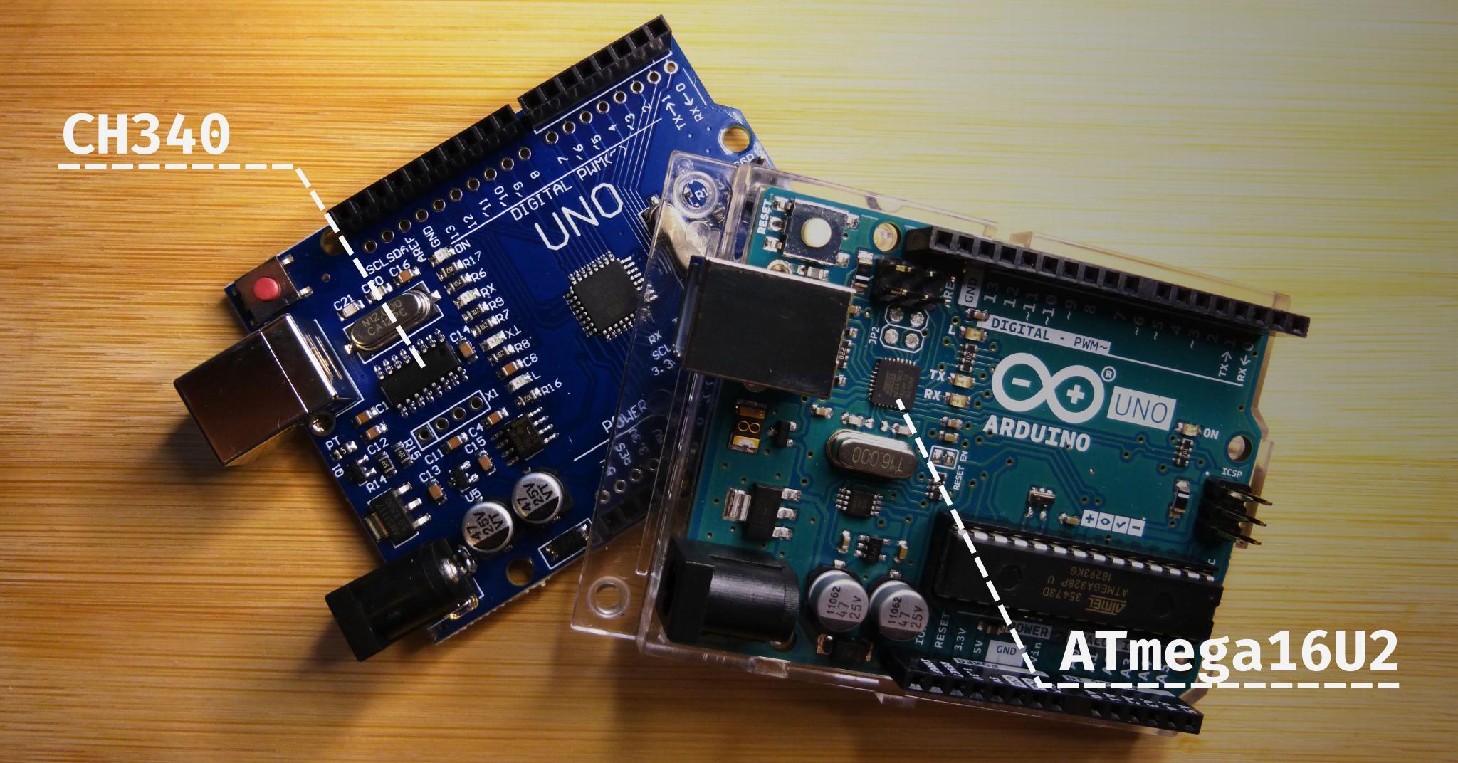 Arduino boards with USB-to-Serial converters