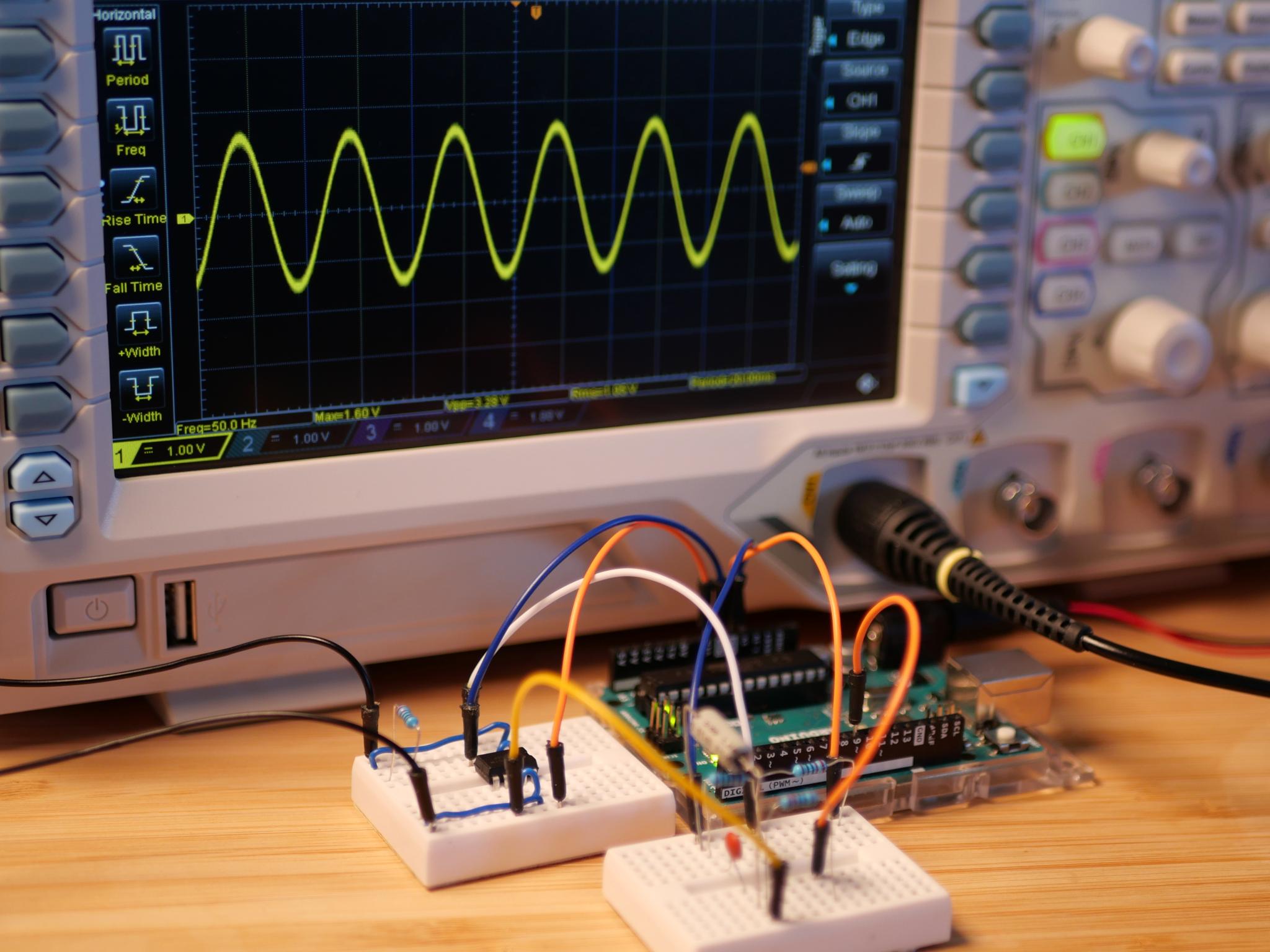 Clean sine wave signal output after adjusting the voltage range
