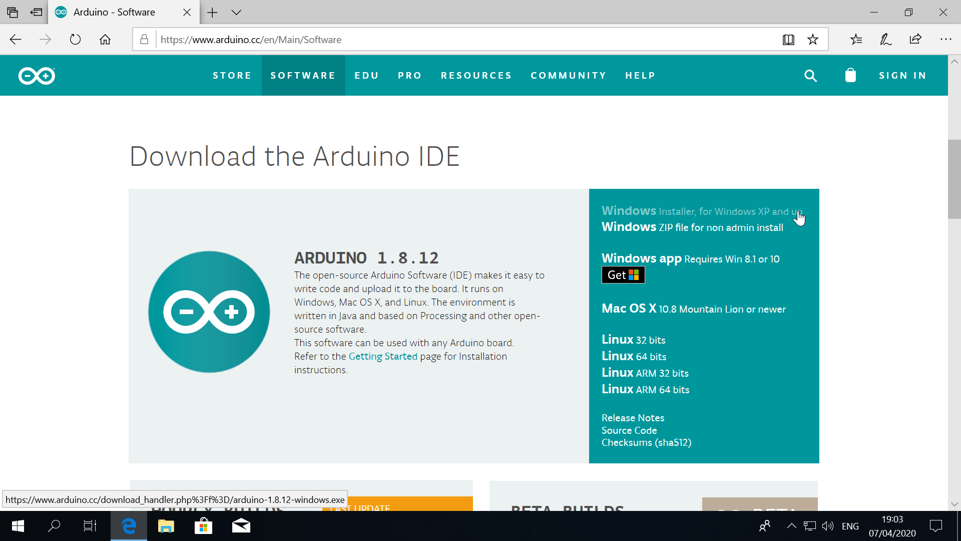 Arduino download page